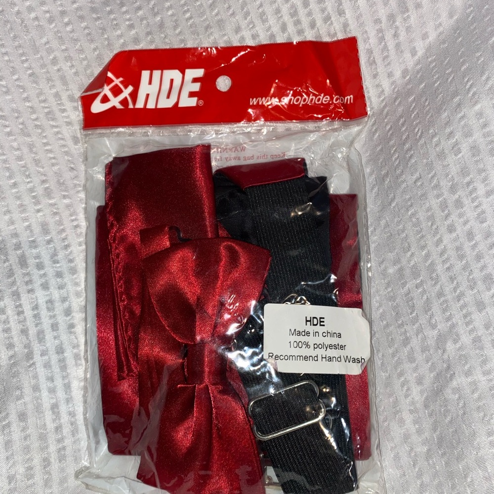 🔥HDE Stylish Red Bow Tie Set 🔥
